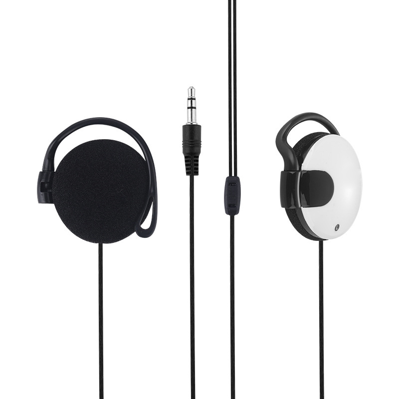 Wired Headphones Stereo 3.5MM Ear Hook Music Game Earphone With Mic For Mobile Phone PC Laptop Mp3 Mp4 Wired Headset: PURPLE