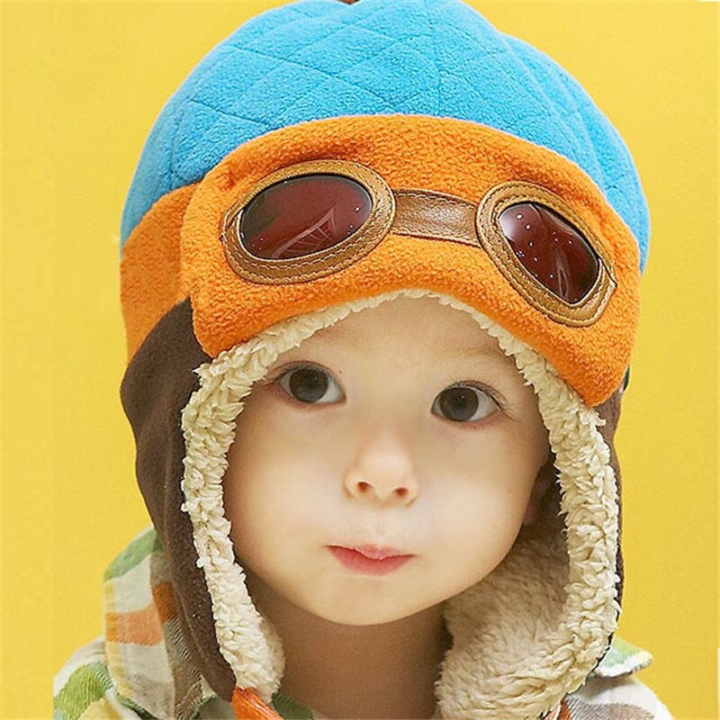 Baby Jongens Winter Warm Cap Hat Beanie Pilot Haak Oorklep Hoeden baby zachte Katoenen cap kerstcadeaus laagste prijs