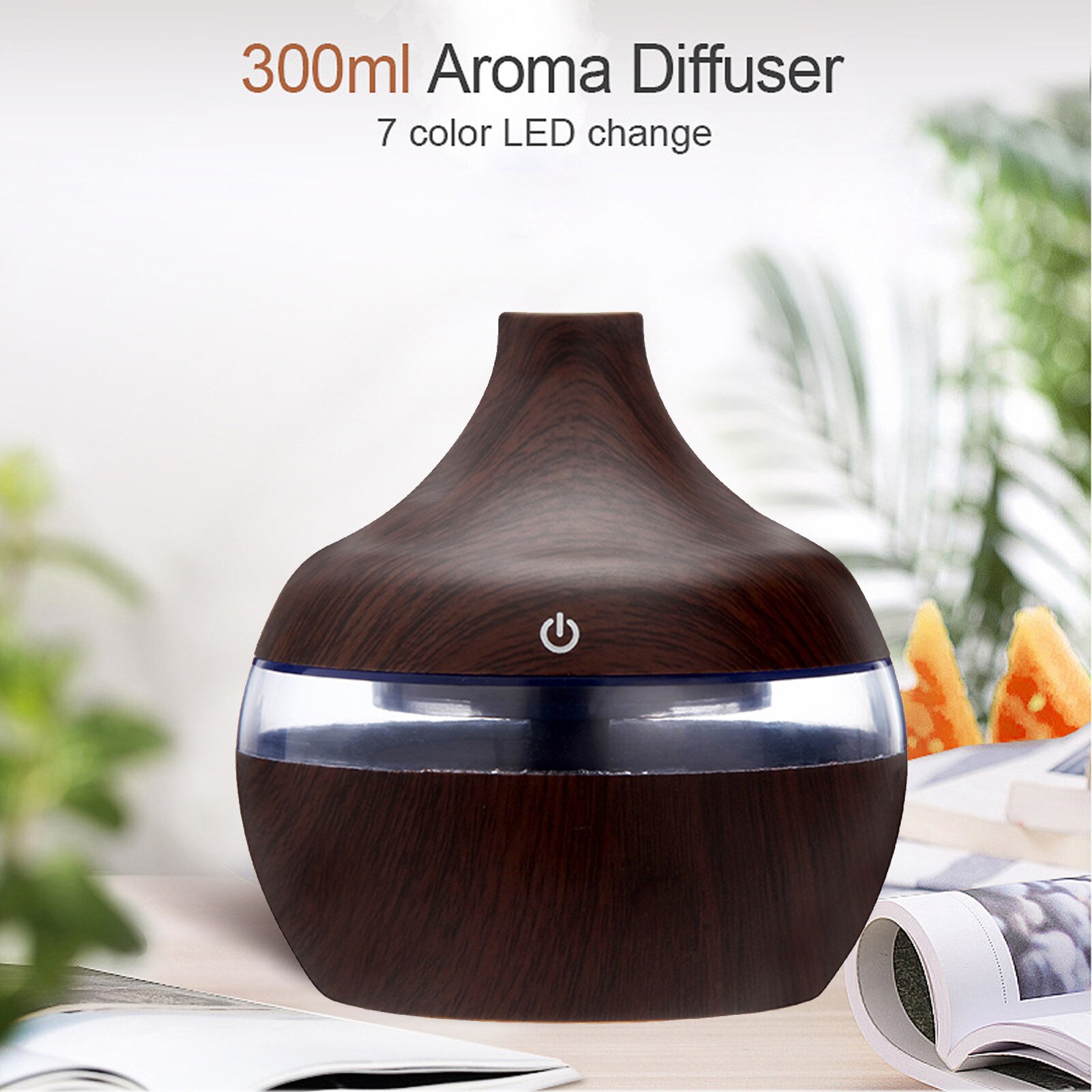 4 # Air Aroma Essentiële Houtnerf Luchtbevochtiger Usb Mini Mist Maker Led Licht Olie Diffuser Led Aroma Aromatherapie luchtbevochtiger