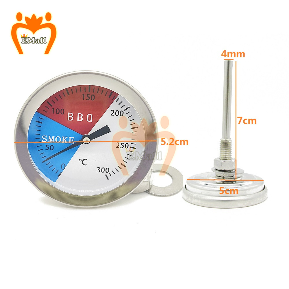 Stainless Steel Coffee Thermometer Smoker Grill Kitchen Milk Food Tea Water BBQ Temperature Tester Gauge Temp Sensor: 0-300 Degree
