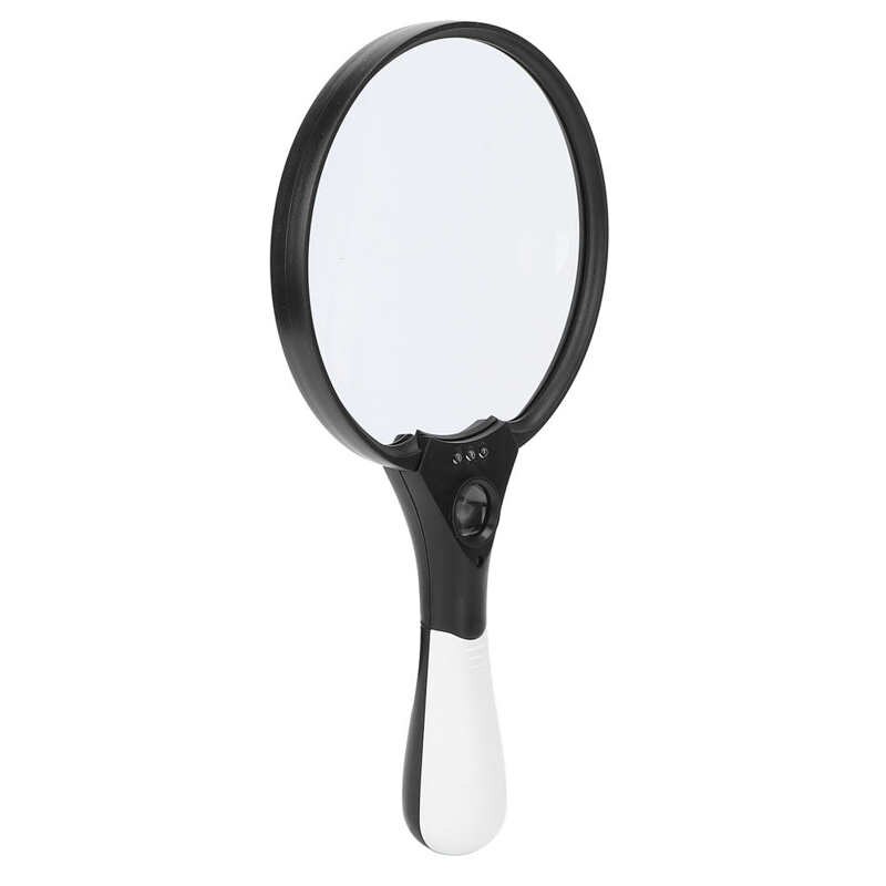 LED Magnifying Glass Portable Handheld Magnifier Firm Sturdy Stylish ABS 2X 4X 25X Ergonomic Handle for Elderly for Reading for
