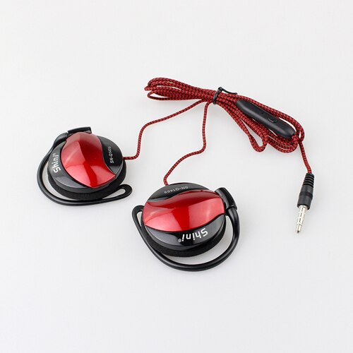 Universal 3.5mm Plug Wired Headphones HIFI Stereo Metal Headphone Heavy Bass Headset Over-ear Adjustable With Mic for phone: Red