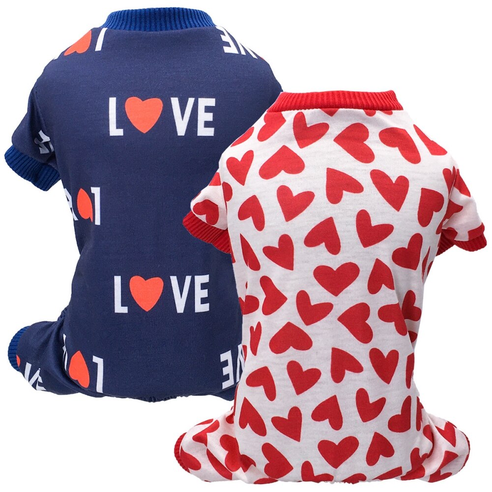 Pijama para perro pequeño, mono con estampado de amor para perro Schnauzer, Chihuahua, ropa para primavera y verano