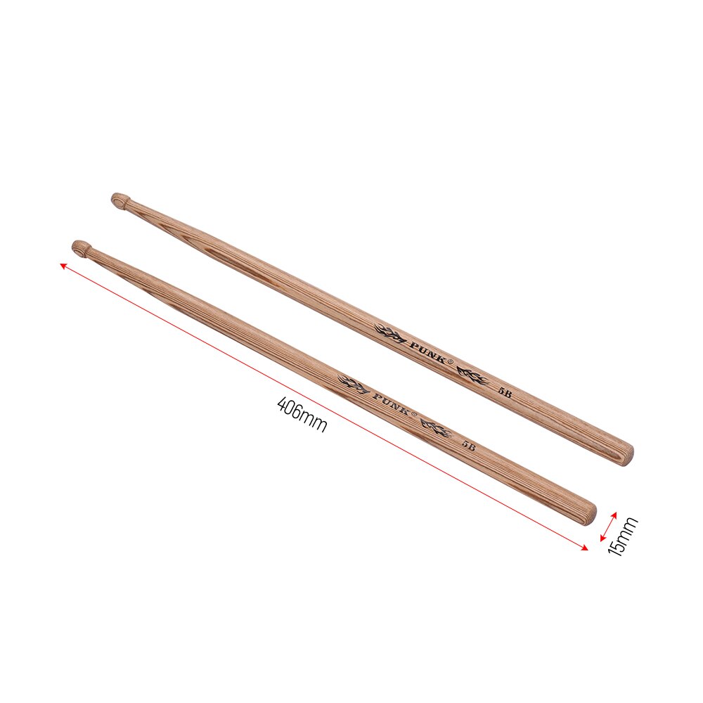One Pair of 7A Wooden Drumsticks Drum Sticks Ash Wood Drum Set Accessories: 5B