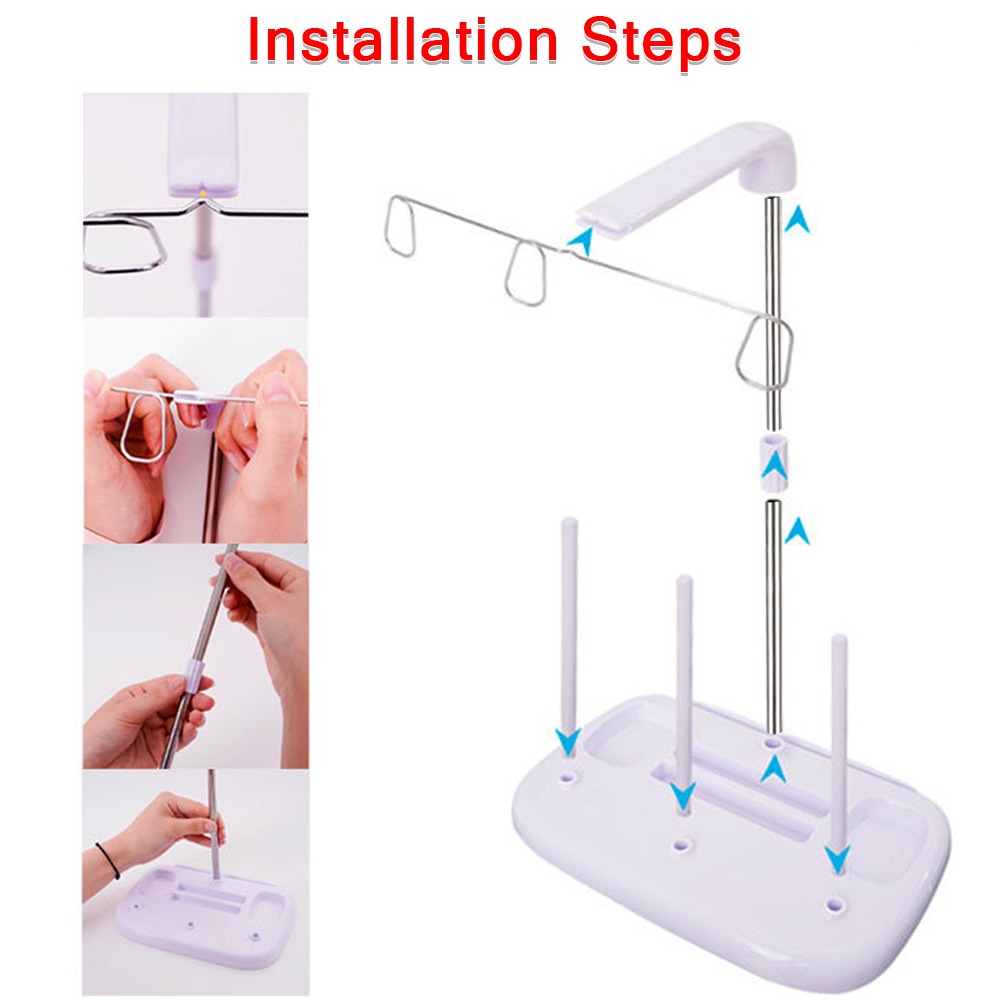 3 Spool Thread Holder Stand Light Weight Embroidery Machine Wire Rack For Domestic Sewing And Embroidery Machine Accessories