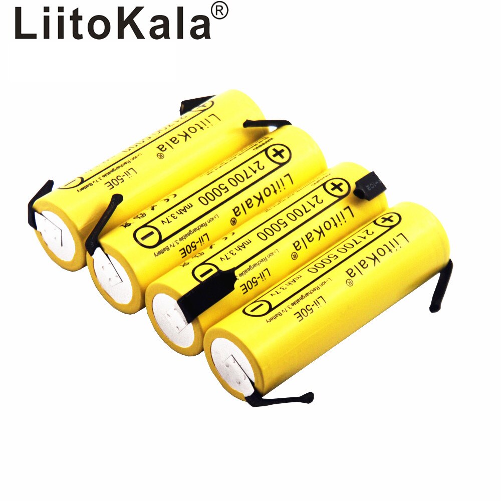 Liitokala Lii-50E 21700 5000 Mah Li-Ni Bateria 3.7 V 40a Para Alta Descarga Mod/Kit 3.7 V 15a Power + Diy Nicke