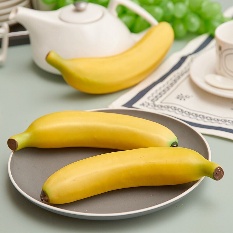 3 unids/lote 18CM simulación amarillo plátano juguetes para niños decoración de la habitación del Hogar Accesorios niños juego de simulación juguetes de cocina