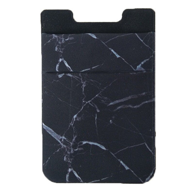 Autocollant de téléphone portable motif de couleur marbre motif porte-carte autocollant de poche avec adhésif NC99: Black