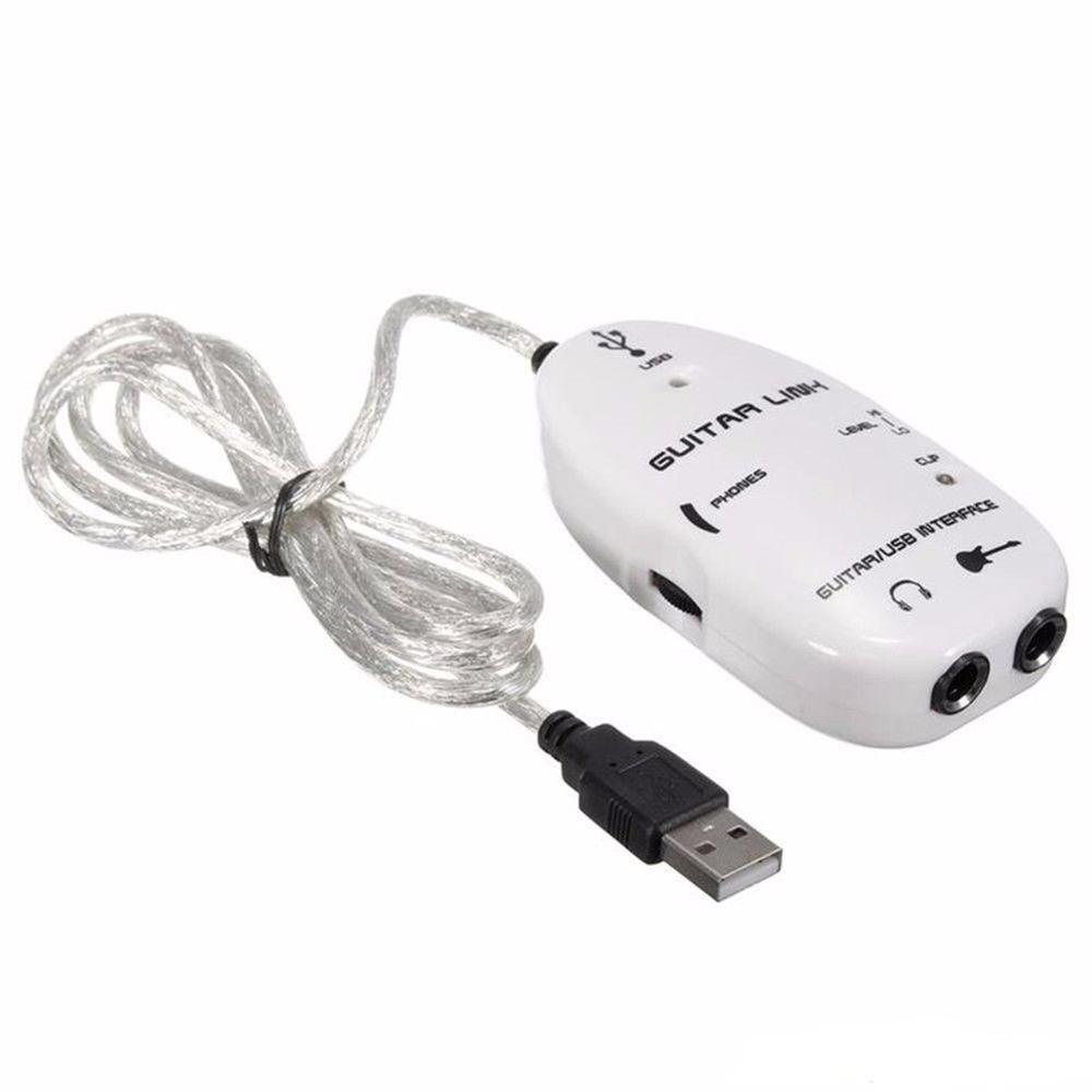 USB Guitar Cable Audio Link Interface Adapter for Music USB Guitar Link Recording Computer Amplifier Cable Accessories Players: White