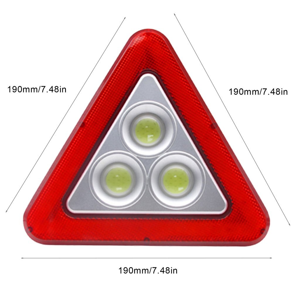Auto Levert Multifunctionele Emergency Driehoekswaarschuwingssein Met Led-verlichting Waarschuwing Frame Cob Glare Schijnwerper