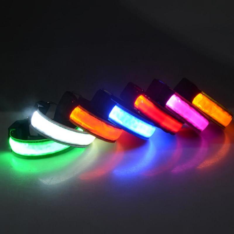 LED Safety Reflective Belt Warning Light Outdoor Night Jogging Walking Cycling Running Biking Arm Band Wristband Flashing Belt