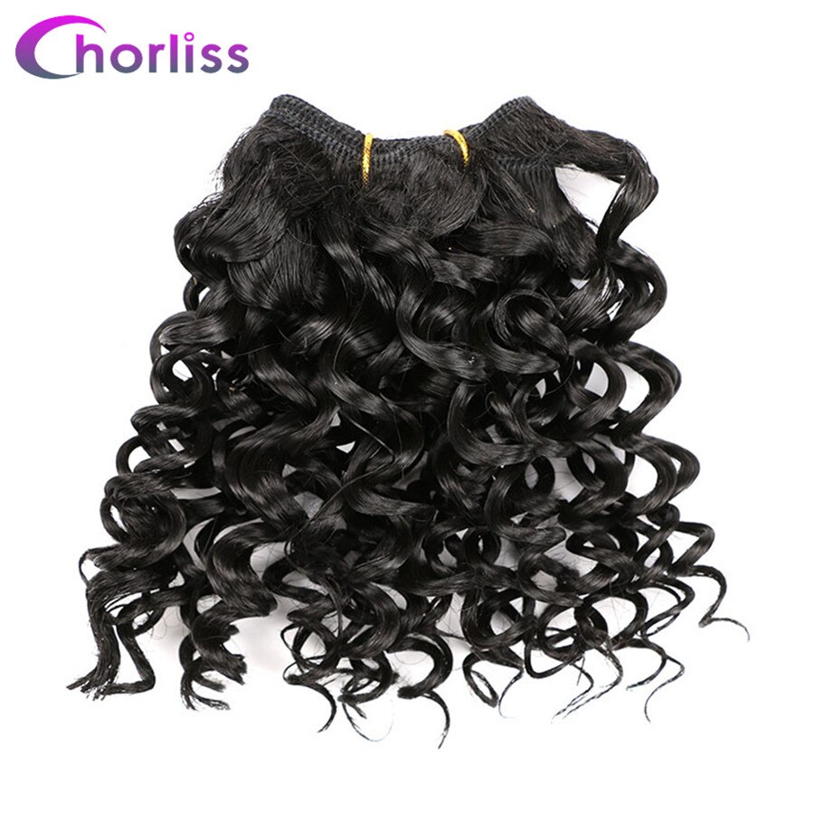 Chorliss 8 "afro kinky tukka kudonta synteettisten hiusten pidennykset ombre viininpunainen kutoa virkkaa hiukset kuteen 105g/ erän 3 kpl / erä: #1b