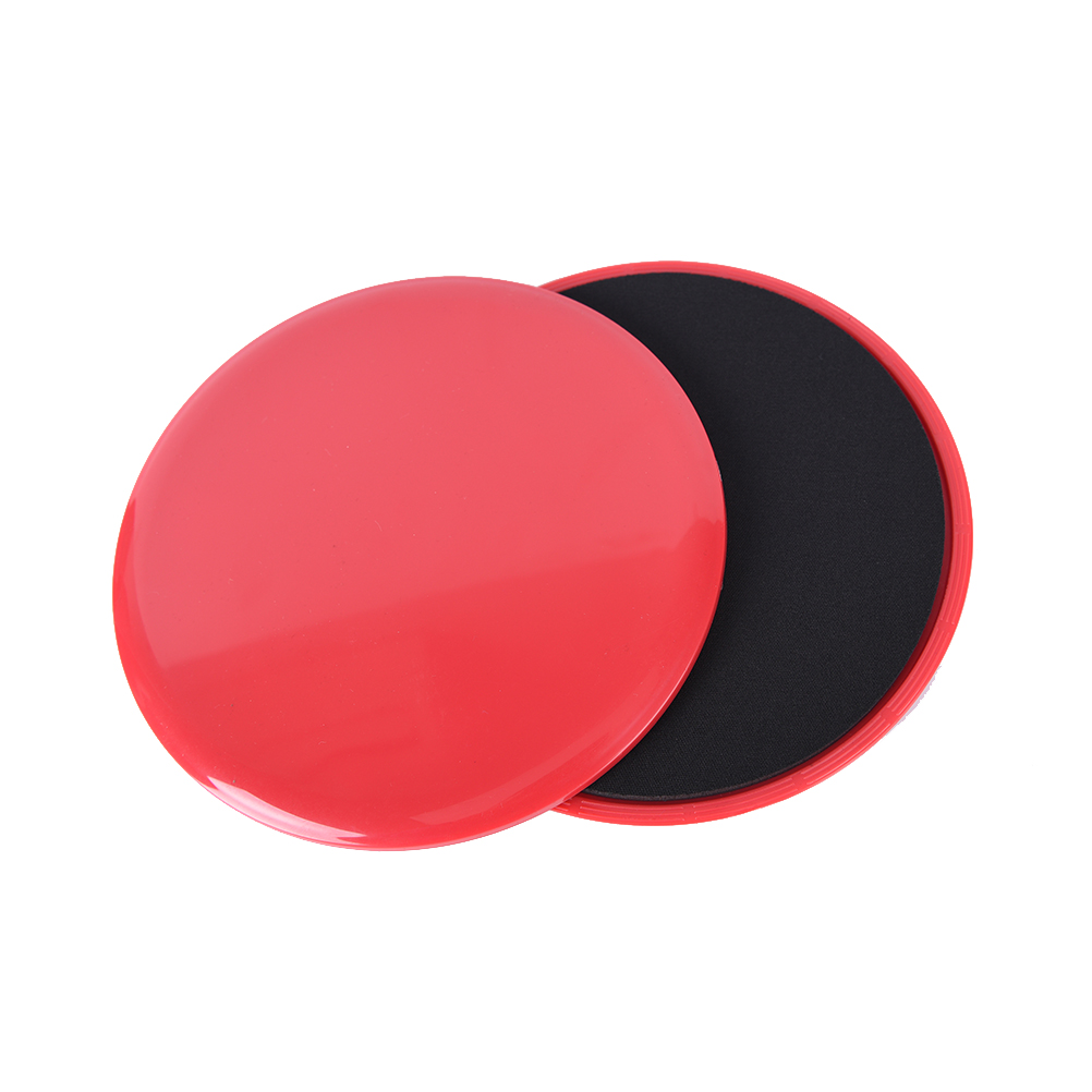 1 par gym träningsskivor core träning fitness slide disc träning bantningsutrustning fitness gliders gym slider: Röd