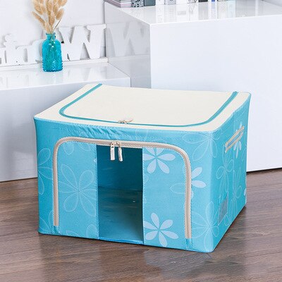 Clothes Organizer Storage Box Finishing Wardrobe Toy Storage Cabinet Oxford Fabric Foldable Quilt Car Trunk Organizer Pet House: Blue / 22L