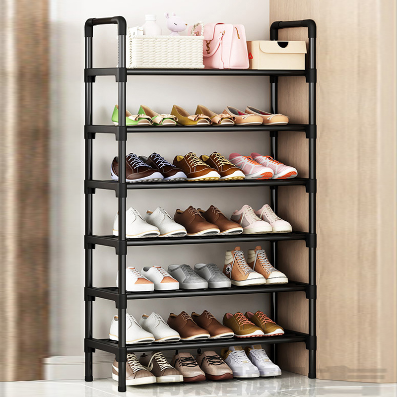 Black Elevated Shoe Rack Small Simple Multi-layer Shoe Cabinet Home Entrance Rental Housing Dormitory Storage Rack: Orange