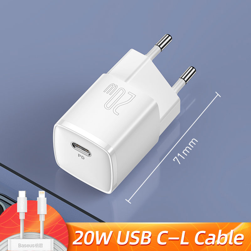 Baseus usb tipo c carregador 20w portátil usb c carregador suporte tipo c pd carregamento rápido para iphone 15 14 13 12 pro max 11x8 plus: DE