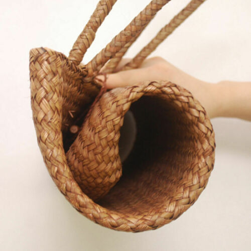 Sac à main fait-main pour femmes, en paille d'été, fourre-tout de plage, panier à bandoulière, sacs de Shopping
