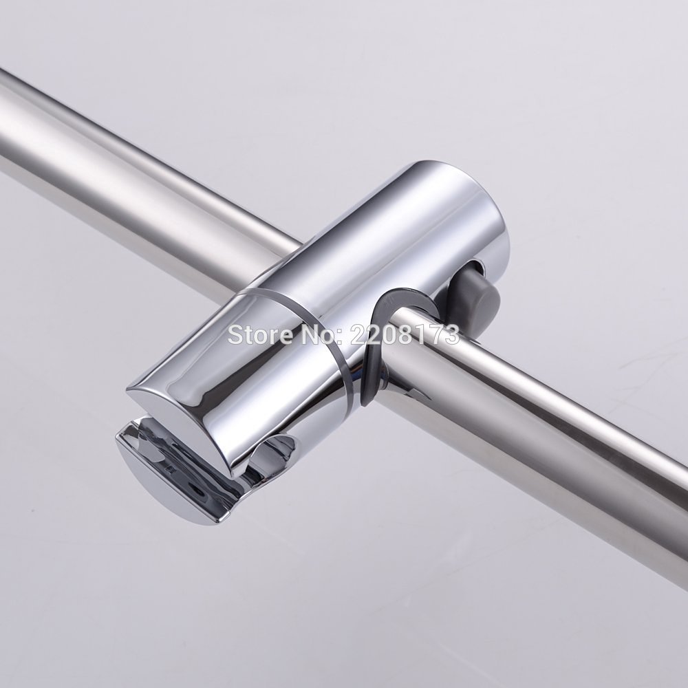 Modern Style Bathroom Adjustable Hand Shower Slide Bar Shower Head Bracket Holder Stainless Steel Polish Chrome