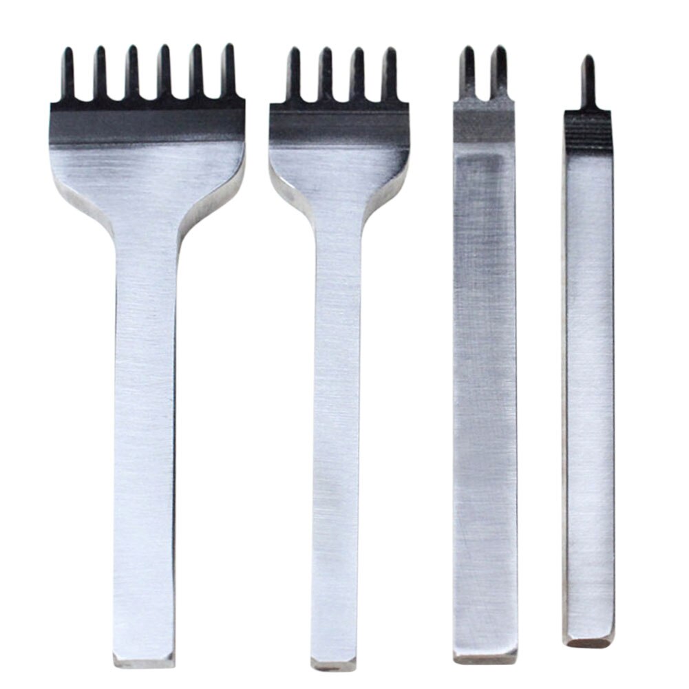 4 st/parti diy läderhantverksverktyg 3/4/5/6mm hålslag i läder sömnad stansverktyg 1+2+4+6 tappverktyg för läderbälte