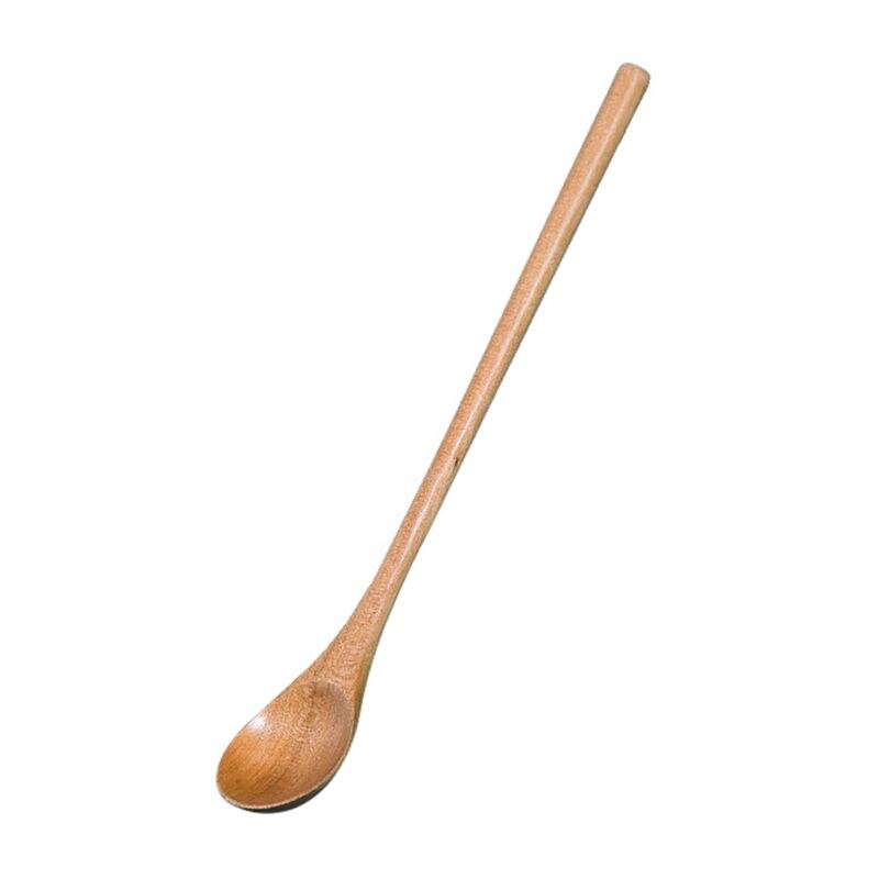 Long Handle Wooden Spoons Dessert Coffee Stirring Spoon Chinese Natural Wood Spoon Tableware Kitchen Honey Mixing Spoon Stirrer: 3