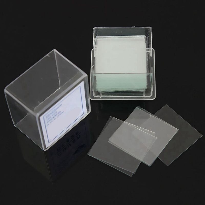 100Pcs Transparent Slides 22X22mm for Microscope with 50 Pcs Pre-Cleaned Microscope Blank Glass Slides 1X3 Inch