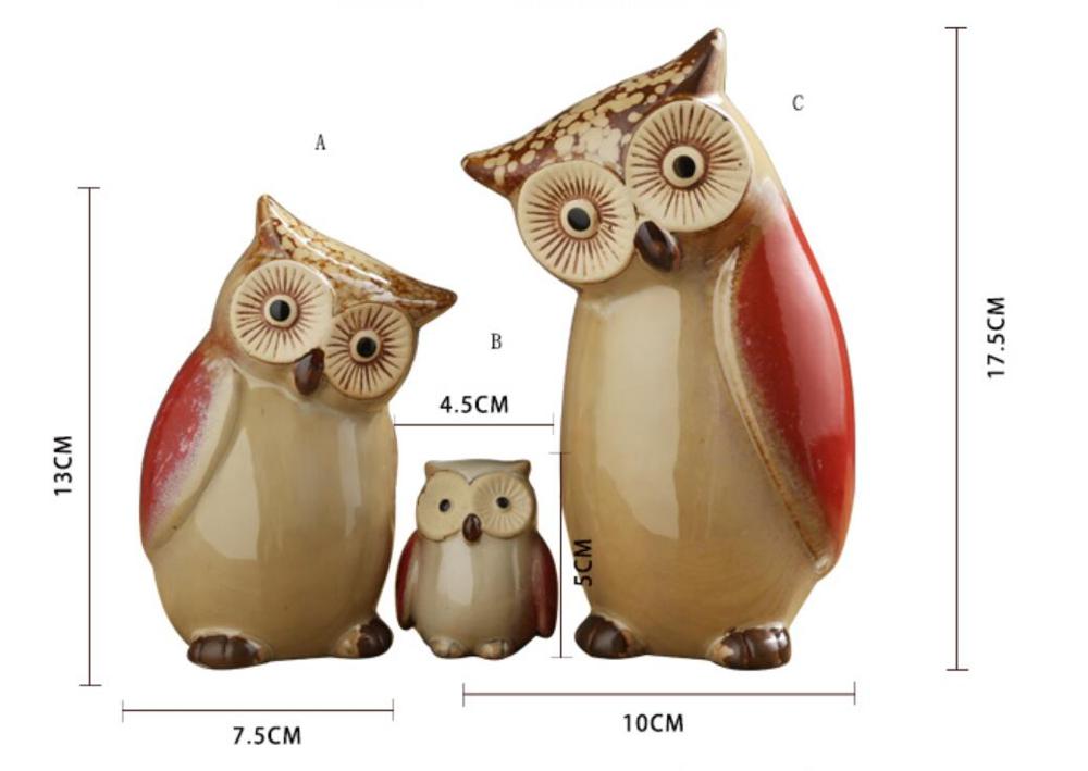 Keramiska hantverk moderna ugglor staty vardagsrum djur prydnad uggla hantverk leksak heminredning figur 4 stil valfritt: 1