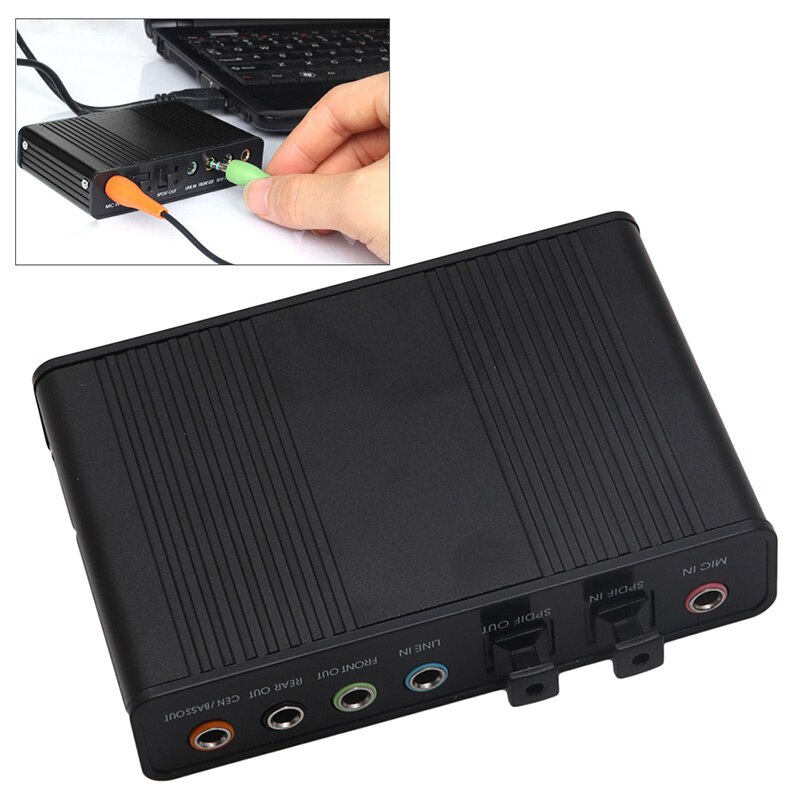 Usb 5.1 -kanaals externe optische of glasvezel geluidskaart s/pdif voor laptop pc: Default Title