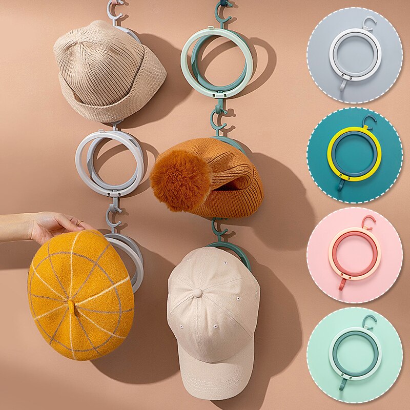 Round Shape Cap Storage Racks Baseball Cap Rack Hat Holder Rack Home Organizer Storage Door Closet Hanger Holder Rack Robe Hooks
