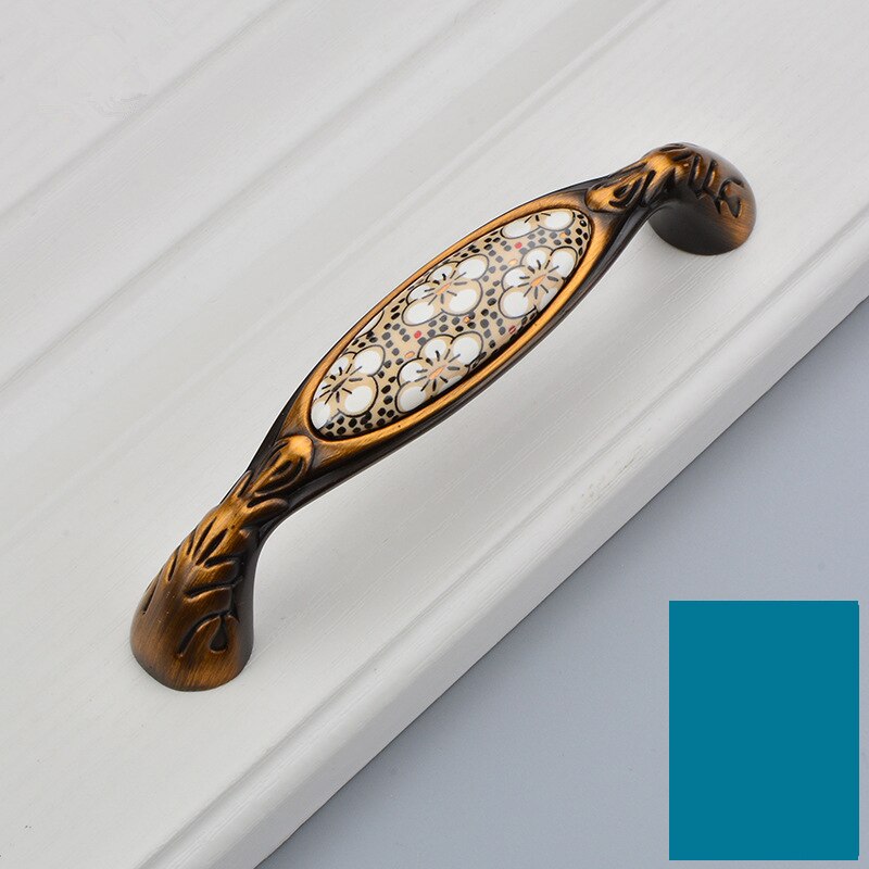 Antieke Brons Keramische Kast Handvatten Zinklegering Retro Lade Knoppen Kastdeur Meubilair Hardware Kabinet Handles: 05