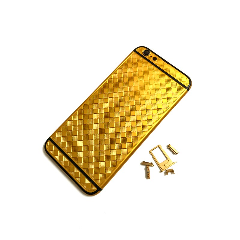 100% testowane gwarancji obudowa dla iphone 6 tylna pokrywa podwozia bliski rama baterii drzwi kolorowe z karty tacy i przyciski: Gold black block