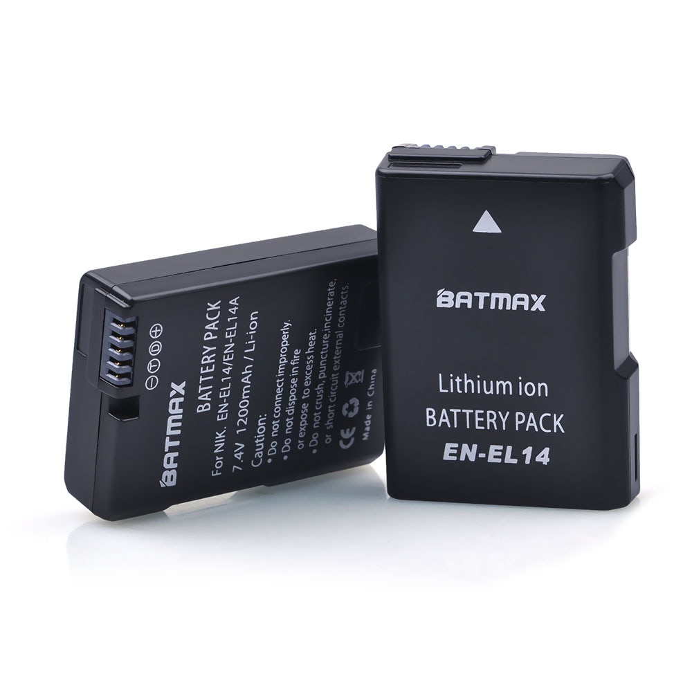 2 batteries ENEL14 EN EL14 a + LCD, double chargeur USB pour Nikon D3100 D3200 D3300 D5100 D5200 D5300 P7000