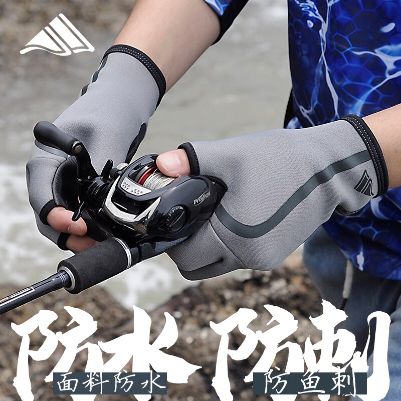 Vissen Handschoenen Waterdichte Warme Anti Slip Anti Cut Winter Drie Vinger Gesneden Neopreen Outdoor Vis Equipmen