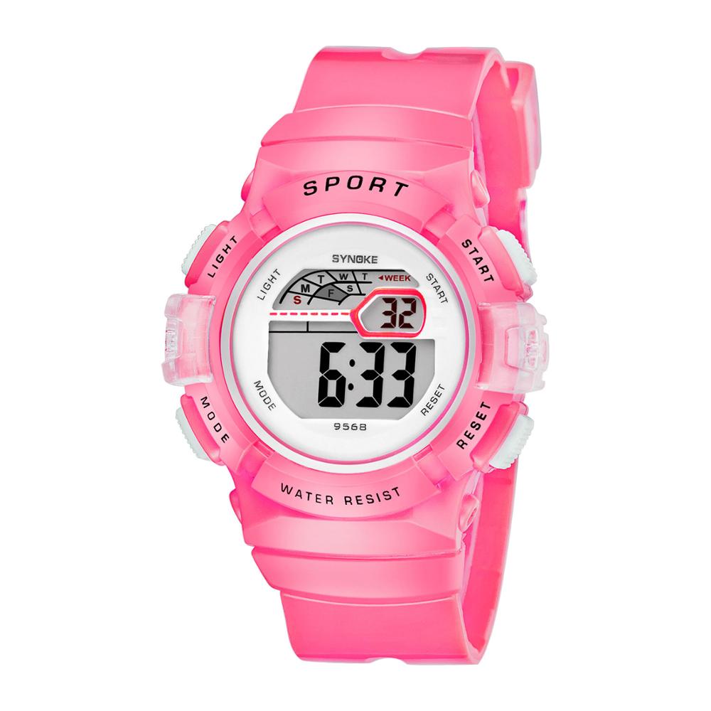 Synoke Student Kinderen Horloges Wit Kleurrijke Jongens Horloge Meisjes Kids Horloges Silica Klok Relogio Feminino 9568: Pink