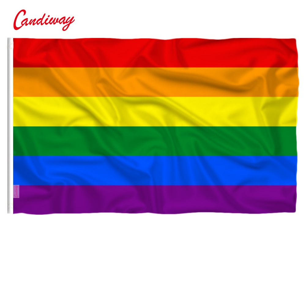 3X2 voeten Regenboog Vlag 3*2 FT Polyester standaard Vlag Gay Pride Vrede Vlaggen Banner voor Festival home Decoratie Super-Poly NN014