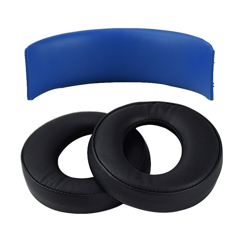 Replacement Ear Pads Cushion headband For SONY PS3 PS4 Gold Wireless Stereo Headset CECHYA-0083(L+R)- Jet Black [Old Model]: Black one set(Blue)