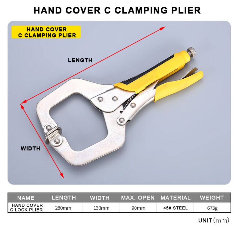 Locking Pliers Fix Locator C Clamp Pincer Grips Ground Mouth Woodwork Grip Vise Lock Plier Clamping Hand Tools Weld Clip Tool