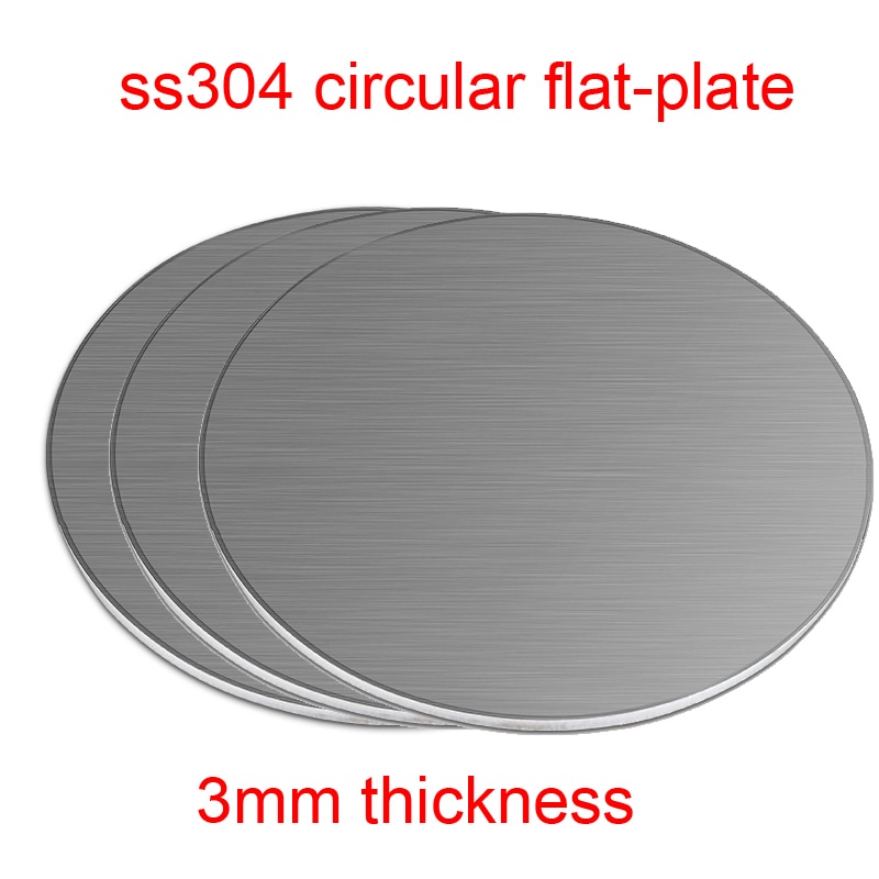 Placa circular de acero inoxidable de 3mm de espesor, placa de disco 304, PLACA PLANA circular ss304, hoja de disco redonda resistente a la corrosión