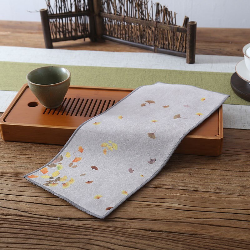 Toalla de té china de , Trapos de mesa de té de felpa gruesa absorbente, esteras de té de Kung Fu chino, toallas de olla de
