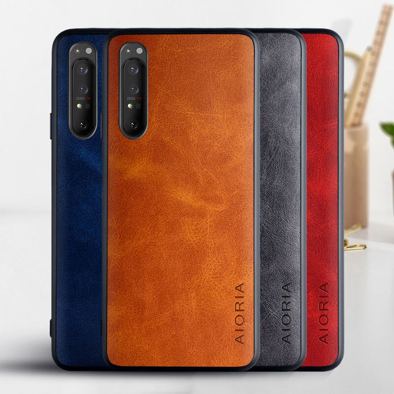 Pokrowiec na Sony Xperia 1 III funda luksusowa skórzana w stylu klasyczny z miękką obudową robić sony xperia 1 iii pokrowiec coque capa biznes hoesje
