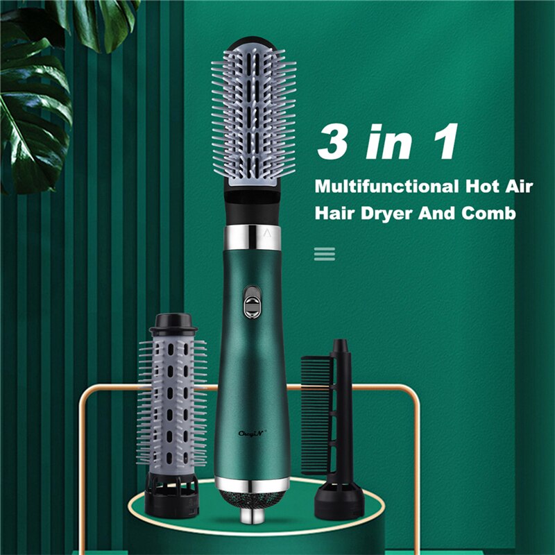 Electric Volumizer Hair Curler Air Hair Dryer Salon Straightener Rotating One Step Heat Air Comb Styling Brush