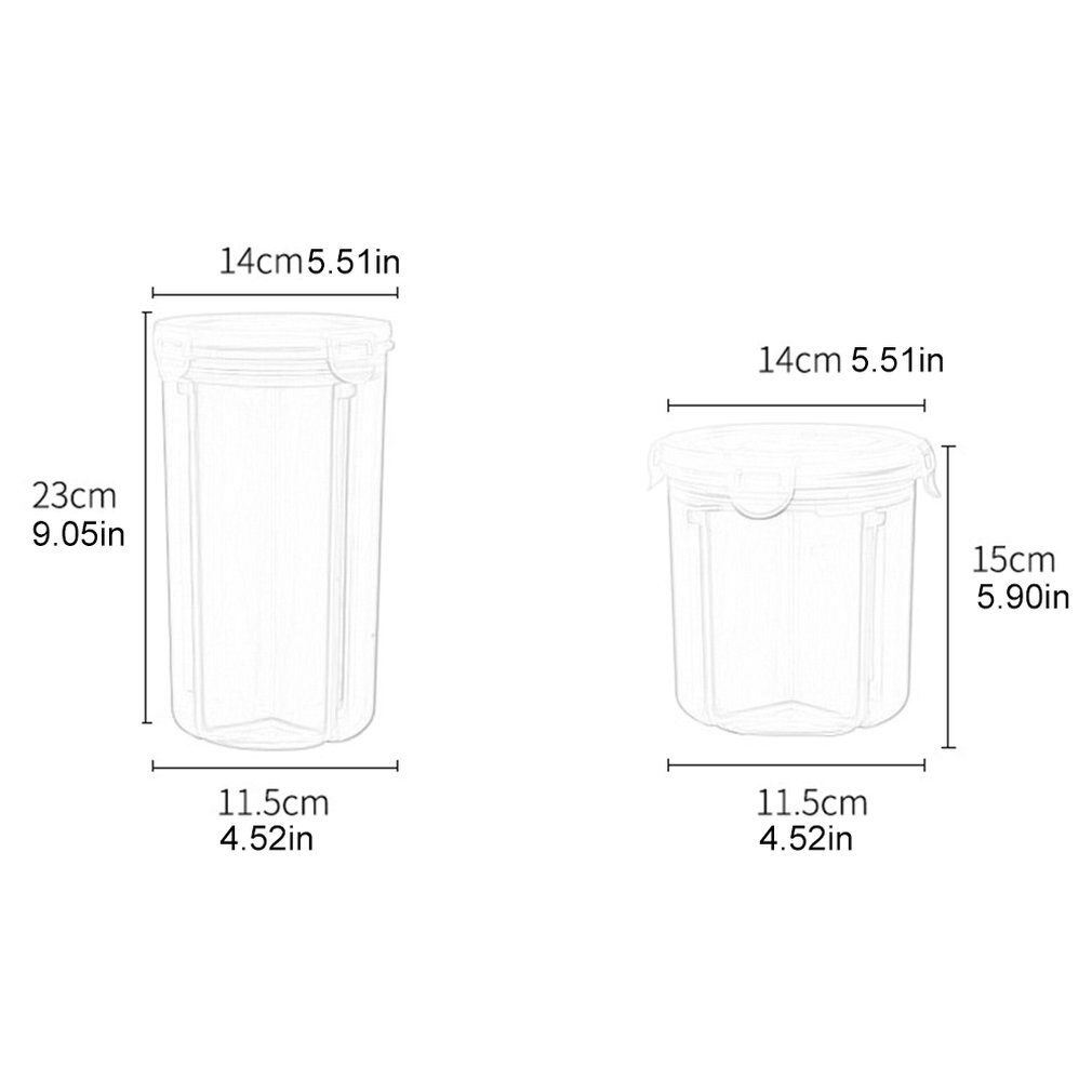 Food Storage Box Cylindrical Rice Beans Storage Jar Seal Cover Kitchen Multigrain Sealed Snacks Dried Fruit Grains Storage Tank