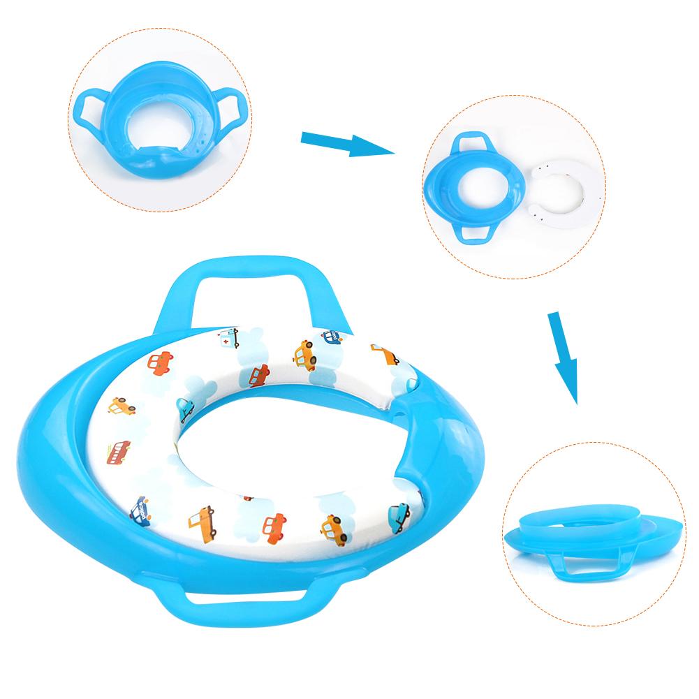 Soft Potty Training Potty Seat With 2 Handles Splash Guard Baby Toilet Seat Portable Toddler Potty Seat For Potty Training Boys