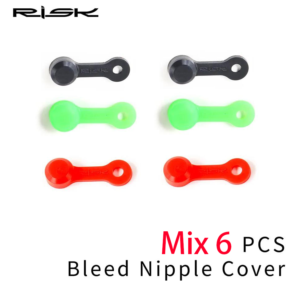 RISK MTB Bike Silica Gel Bleed Nipple Cover Dust Cap Mountain Bicycle Oil Nipple Set For XT Oil Disc Brake Clamp Accessories: Red