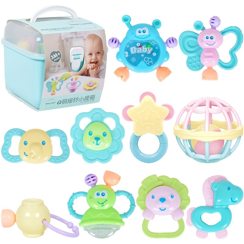 10 PZ/SET Giocattoli Del Bambino A Mano Tenere Jingle Shaking Campana Bella Mano Scossa Campana Anello Del Bambino Sonagli Giocattolo Del Bambino Appena Nato 0- 12 mesi Massaggiagengive: Default Title