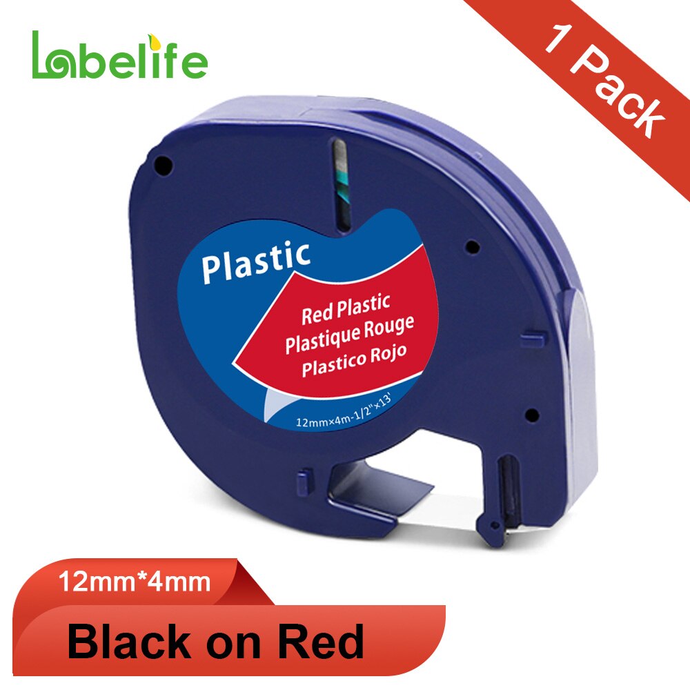 1Pc 91201 91200 91202 91203 91204 91205 12267 12Mm Labeltapes Compatibel Voor Dymo Letratag Voor Dymo LT-100H LT-100T Label Maker: Plastic Red