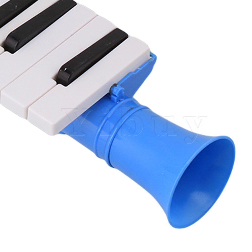 Yibuy blå lett 27 tangenter note melodica vind piano munnorgel plast