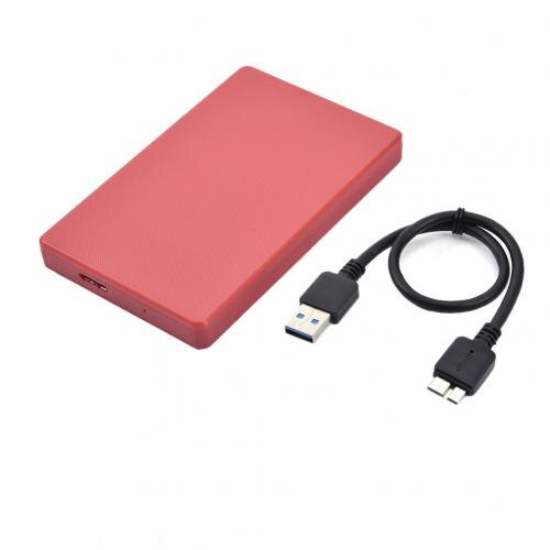 2.5 tommer sata til usb hdd ssd harddisk kabinet kabinet sata usb 3.0 usb 2.0 bærbar ssd disk boks 5 gbps ekstern harddisk kabinet: Rød
