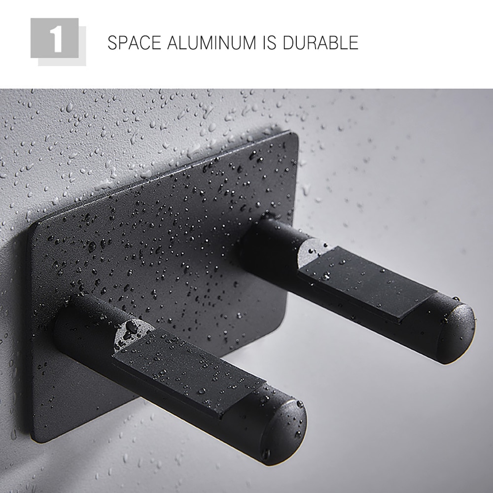 Wall Mount Storage Bracket Hair Dryer Holder Aluminium Bathroom Universal Rustproof Moisture-Proof Free Punch Hanger Organizer