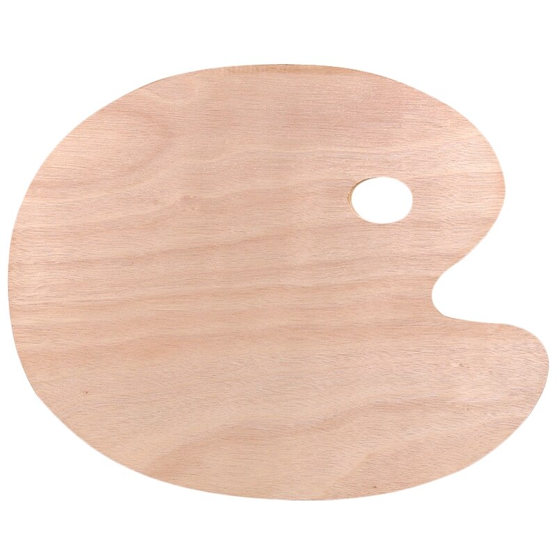 40x30Cm Wooden Oil Painting Palette Wood Oval Pigment Paint Plate Gouache Acrylic Drawing Art Supplie for Student Kids: Default Title
