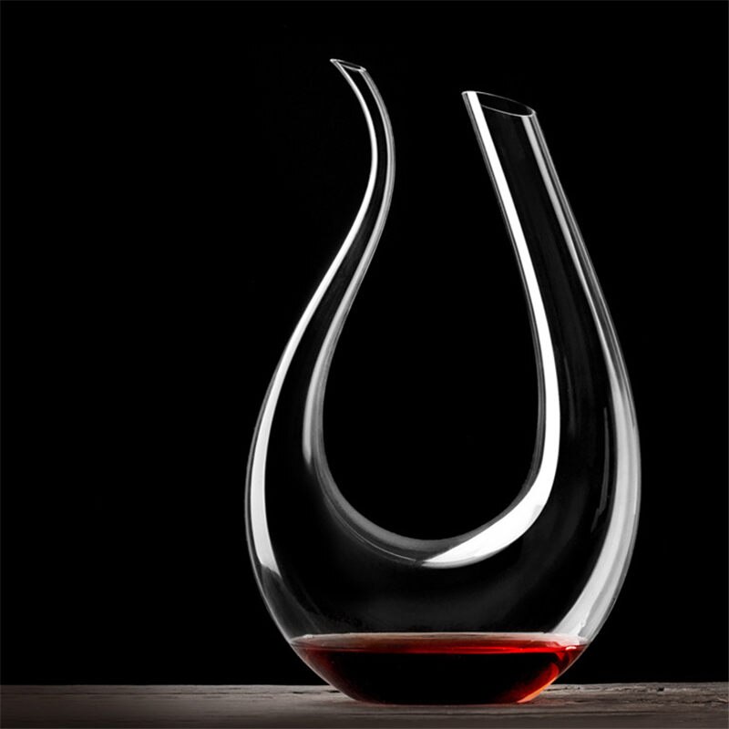 Big Bottle Crystal High Grade 1599ml U-shaped Wine Decanter Box Harp Swan Decanter Wine Separator